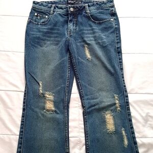 Revolt medium blue distressed jeans